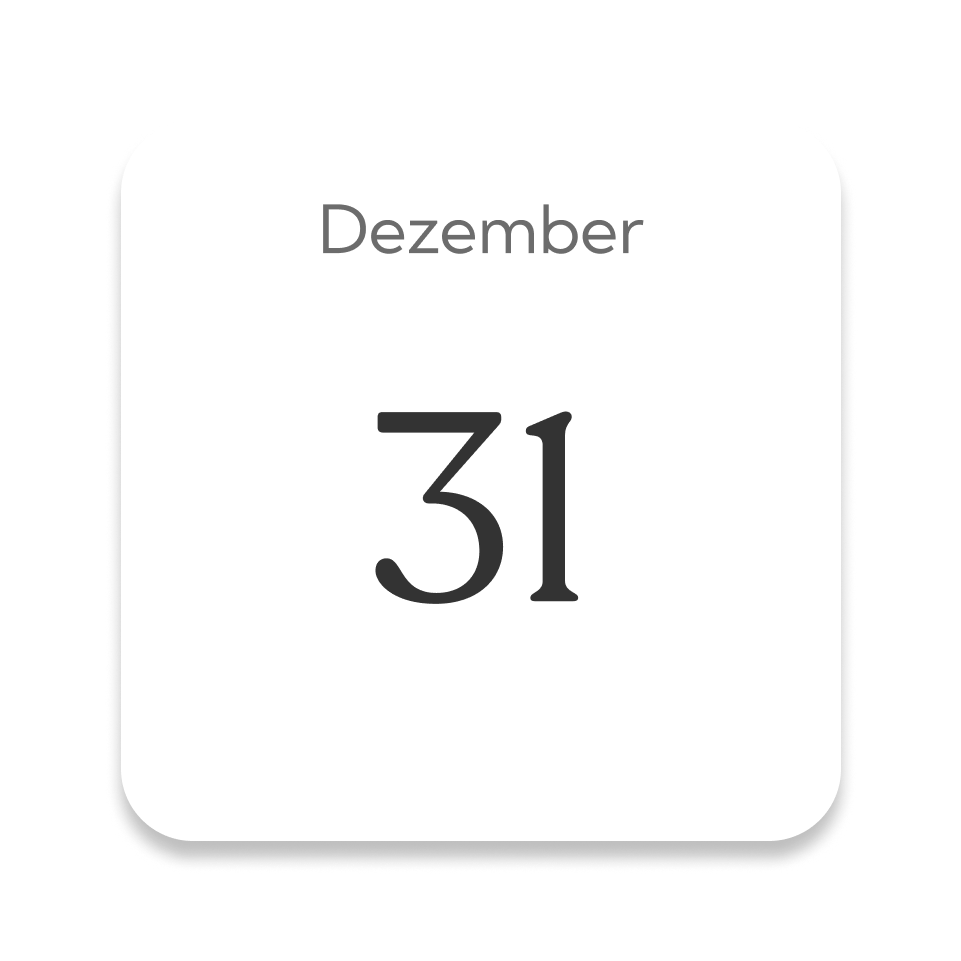 Mit Steuervorteil einzahlen: Kalender Icon zeigt 31. Dezember